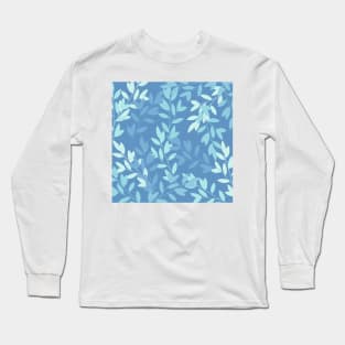 Blue leaves pattern Long Sleeve T-Shirt